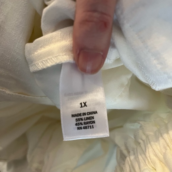 NWT Ophelia Roe linen blend ivory high waist with pockets - Picture 3 of 4